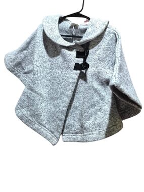 Max Studio Gray Kids Poncho Jacket with Toggle Closures